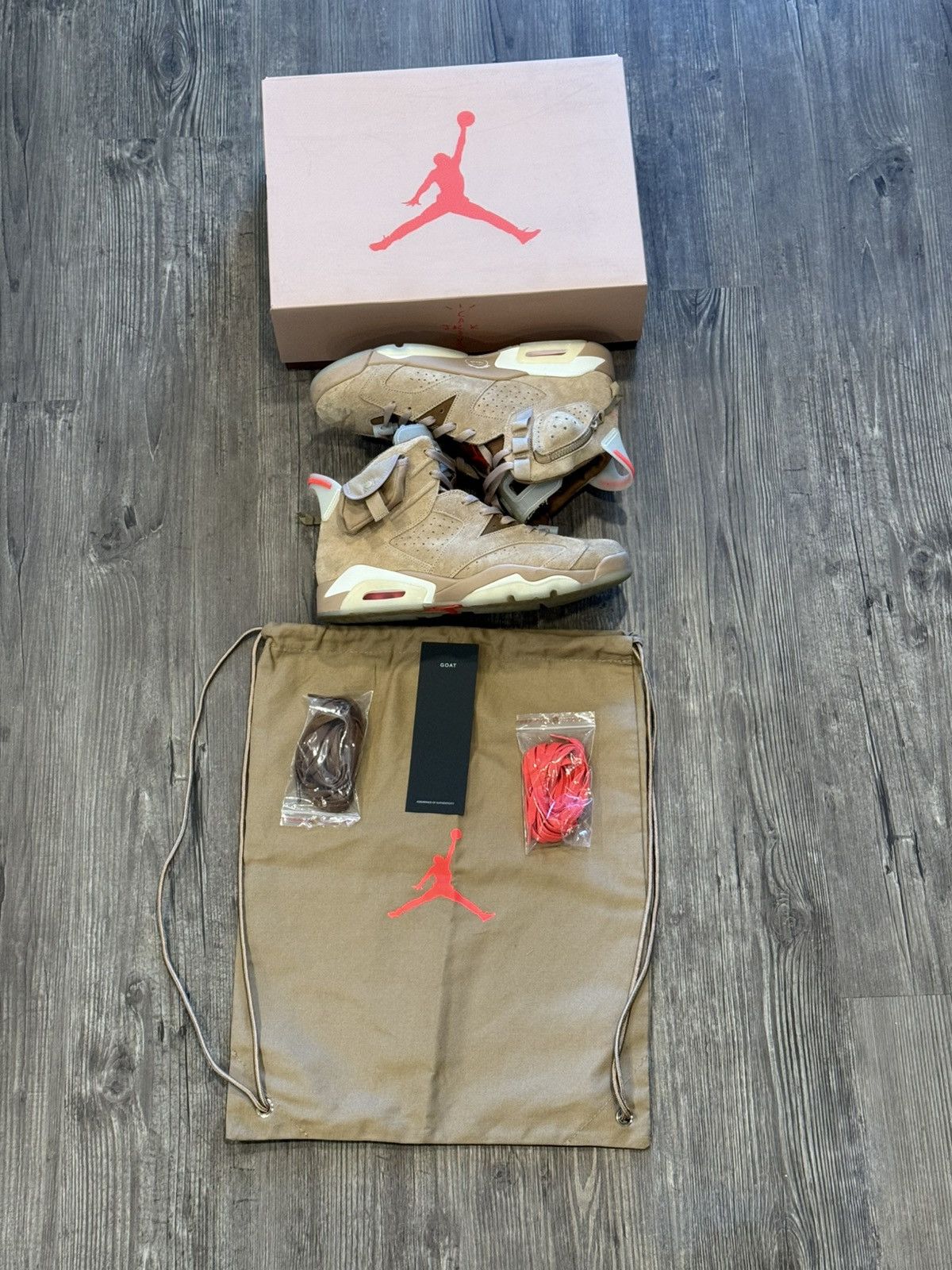 Jordan Brand × Travis Scott Travis Scott x Air Jordan 6 Retro ‘British Khaki’ Size US 11 / EU 44 - 1 Thumbnail
