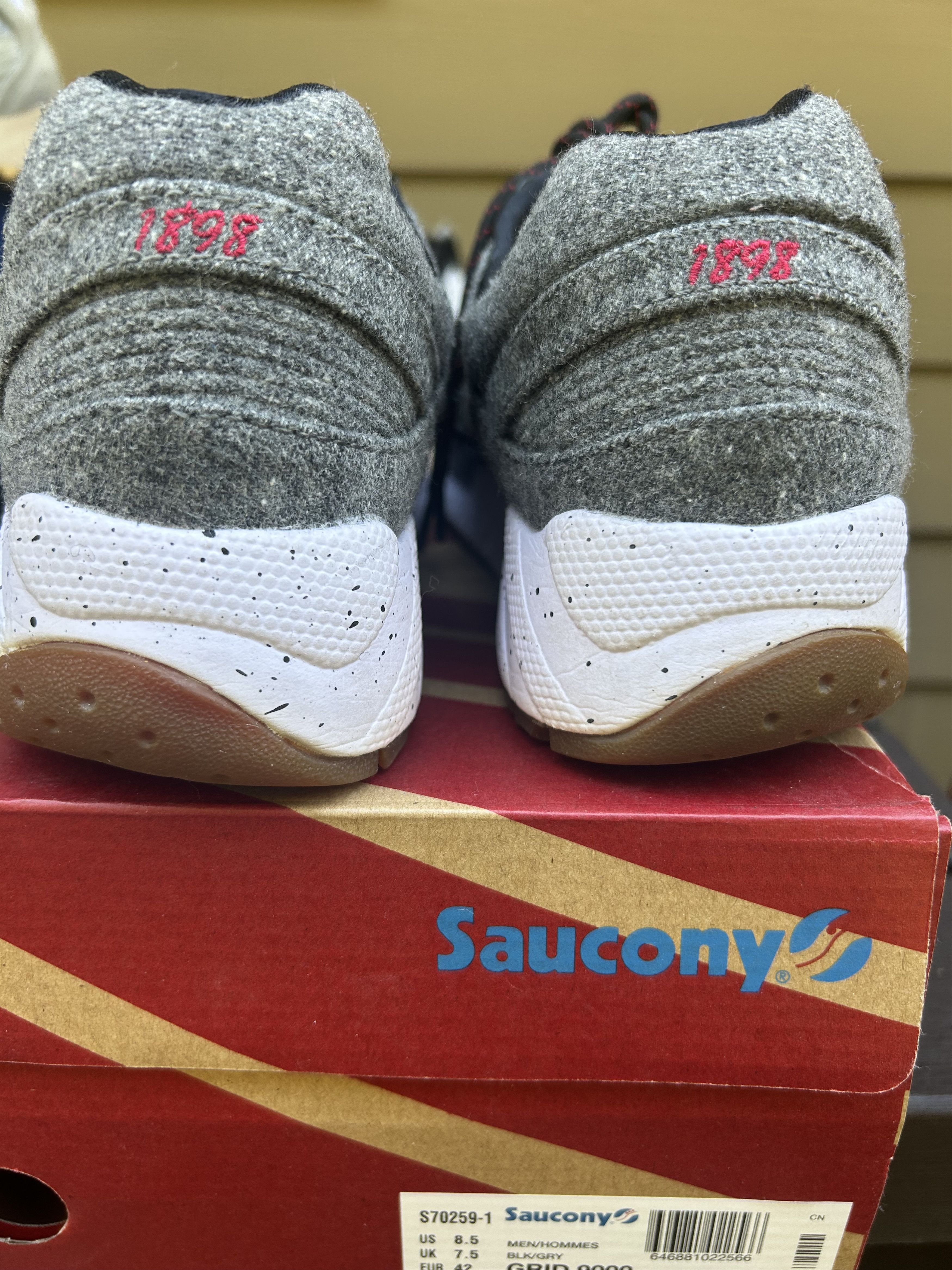 Saucony 2016 SAUCONY GRID 9000 S LETTERMAN WOOL FELT BLACK GREY Size US 8.5 / EU 41-42 - 3 Thumbnail