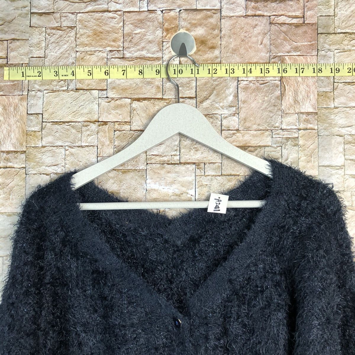 Homespun Knitwear Japan fur mohair shaggy Dark Blue Cardigan Knitwear #241 Size US L / EU 52-54 / 3 - 4 Thumbnail