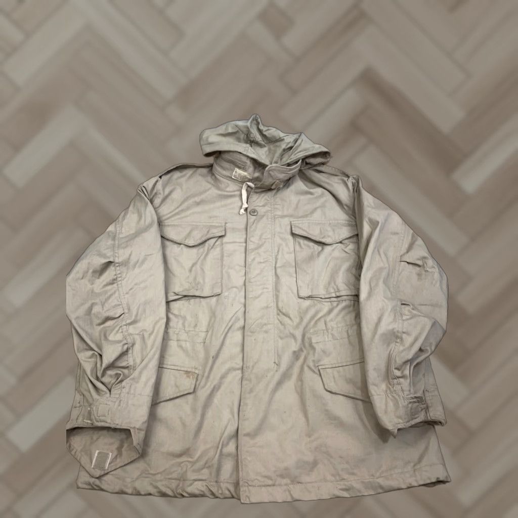 Vintage Winfield International Ltd Coat Mens M Beige Winter Handheld Hooded Pockets Military Jacket Canvas 12415 Regular Reg? Size US M / EU 48-50 / 2 - 1 Thumbnail