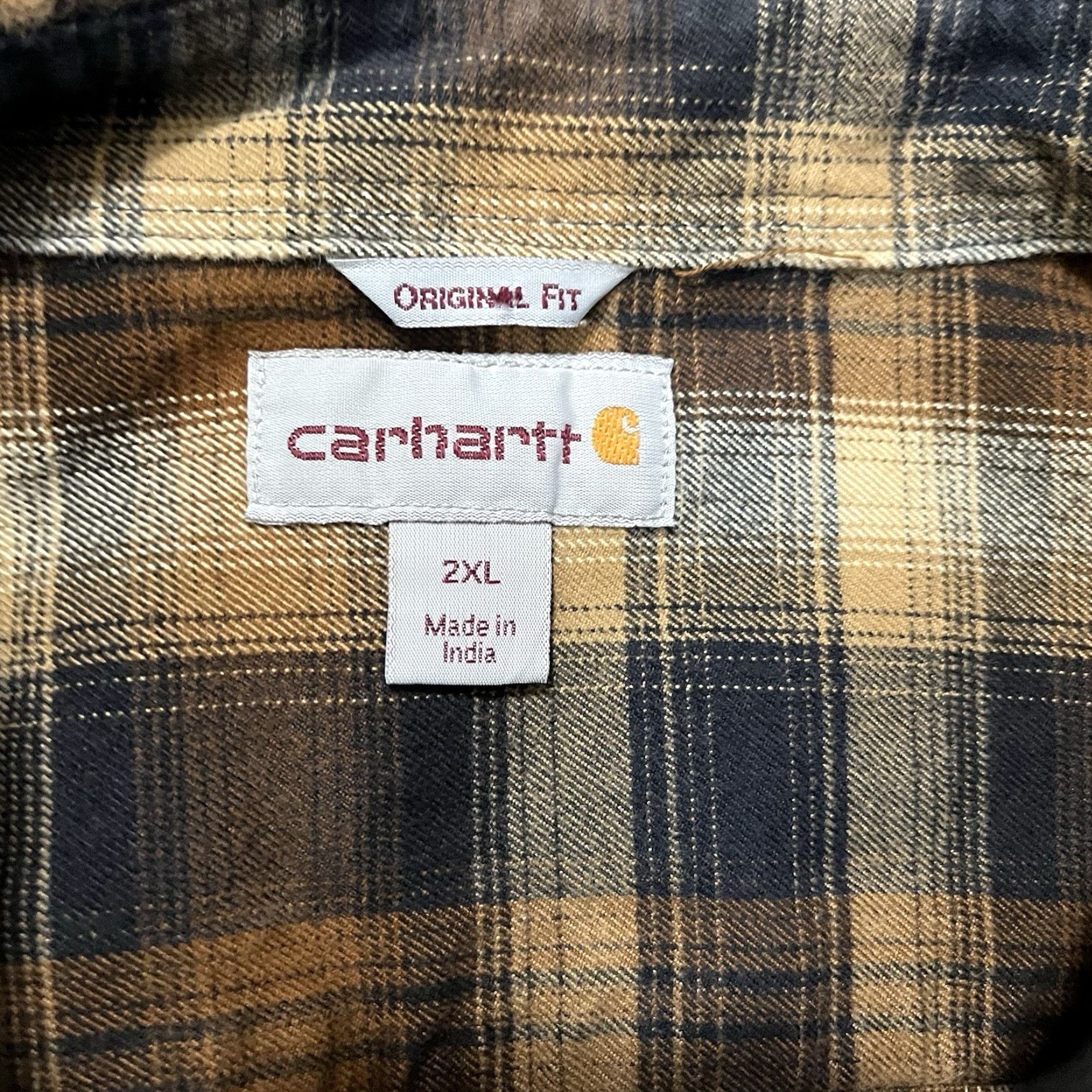 Carhartt Carhartt Shirt Plaid Flannel Button-Up Long Sleeve Mens 2XL Brown Size US XXL / EU 58 / 5 - 4 Thumbnail