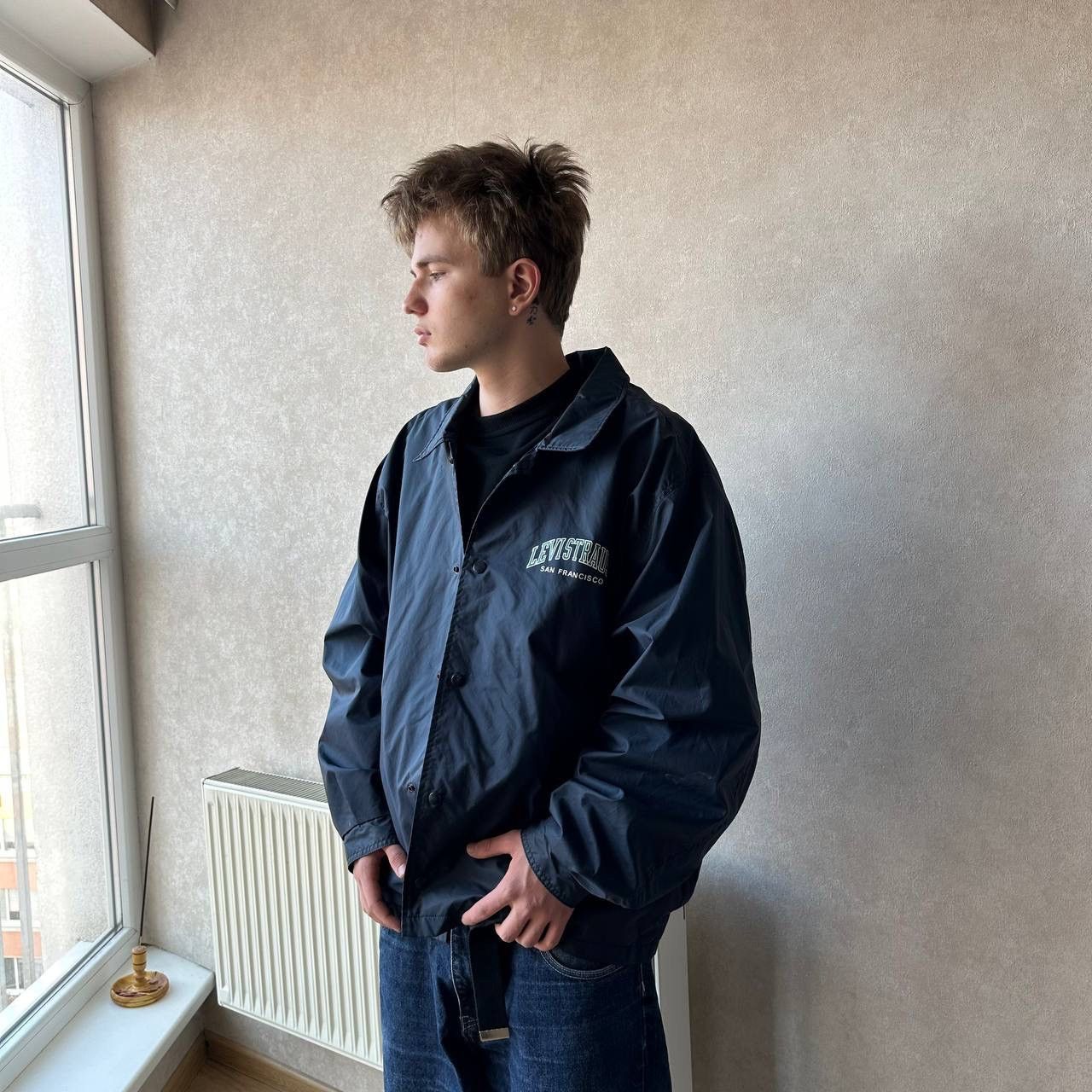Levi's 90s Vintage Levi’s Varsity Logo Nylon Bomber Jacket Size US L / EU 52-54 / 3 - 5 Thumbnail
