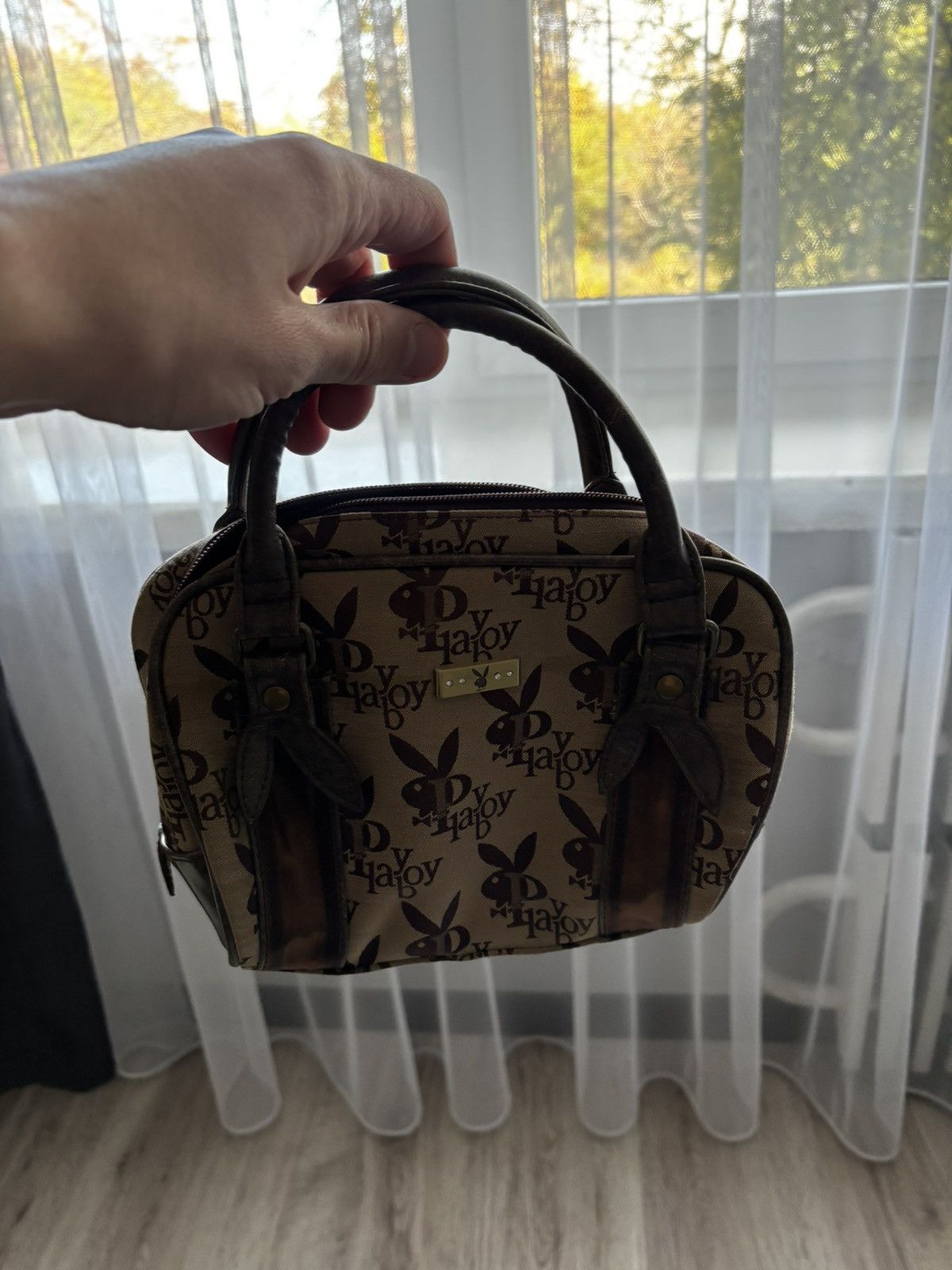 Playboy Playboy Monogram Mini Handbag Brown 2000s Vintage Size ONE SIZE - 20 Thumbnail