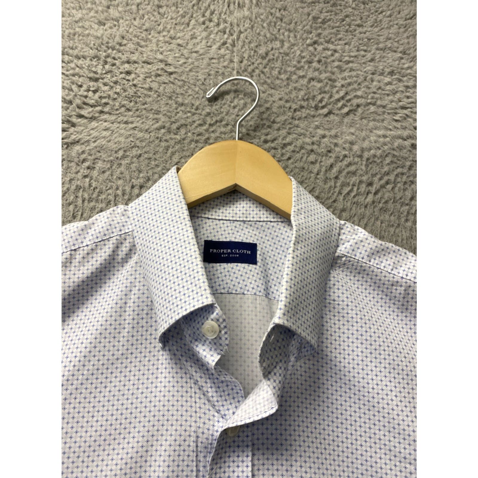 Proper Cloth Proper Cloth Men's Non-Iron Dress Shirt Cotton Blend Size XXL /148-14 Size 48R - 2 Thumbnail