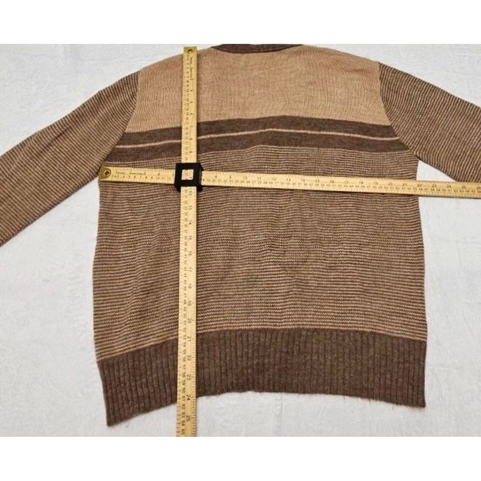 Vintage VINTAGE Claude Brentwood Cardigan XL Made USA Brown Stripe 70s Grandpa Core Mens XL Brown Stripe Cardigan Retro 1970s Size US XL / EU 56 / 4 - 8 Thumbnail
