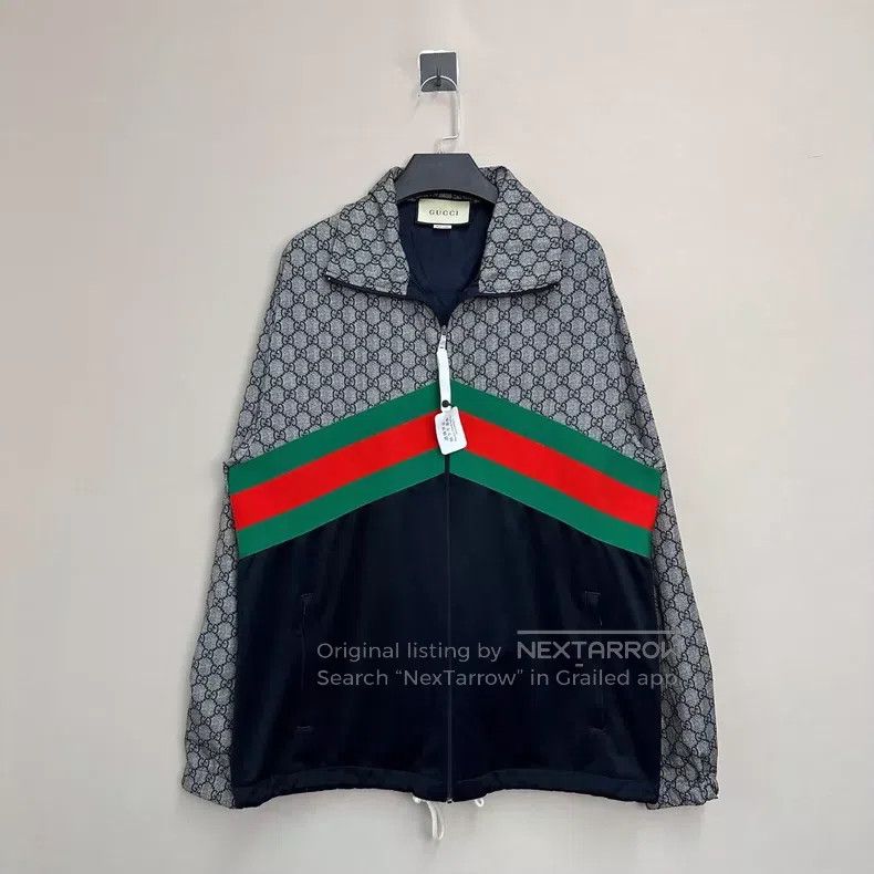 Gucci Gucci Vintage full-printed red and green striped jacket Size US M / EU 48-50 / 2 - 1 Thumbnail