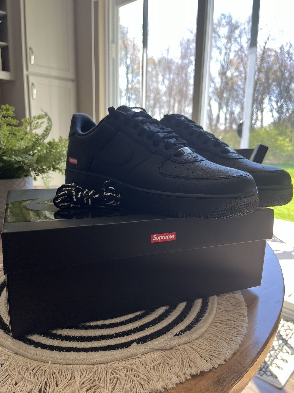 Pre-owned Nike X Supreme Air Force 1 In Black