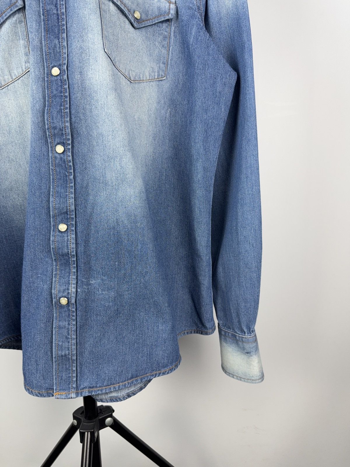 Vintage Vintage 90s Rare Retro Denim Cowboy Western Shirt Size US L / EU 52-54 / 3 - 4 Thumbnail