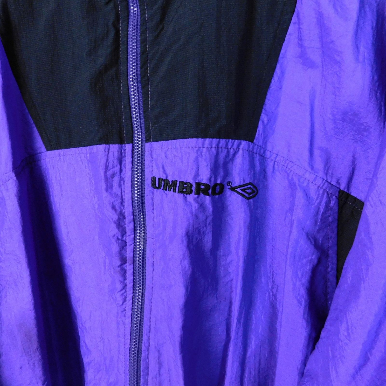 Umbro 90s Umbro Windbreaker Size L Purple Black Full Zip Retro Size US L / EU 52-54 / 3 - 5 Thumbnail