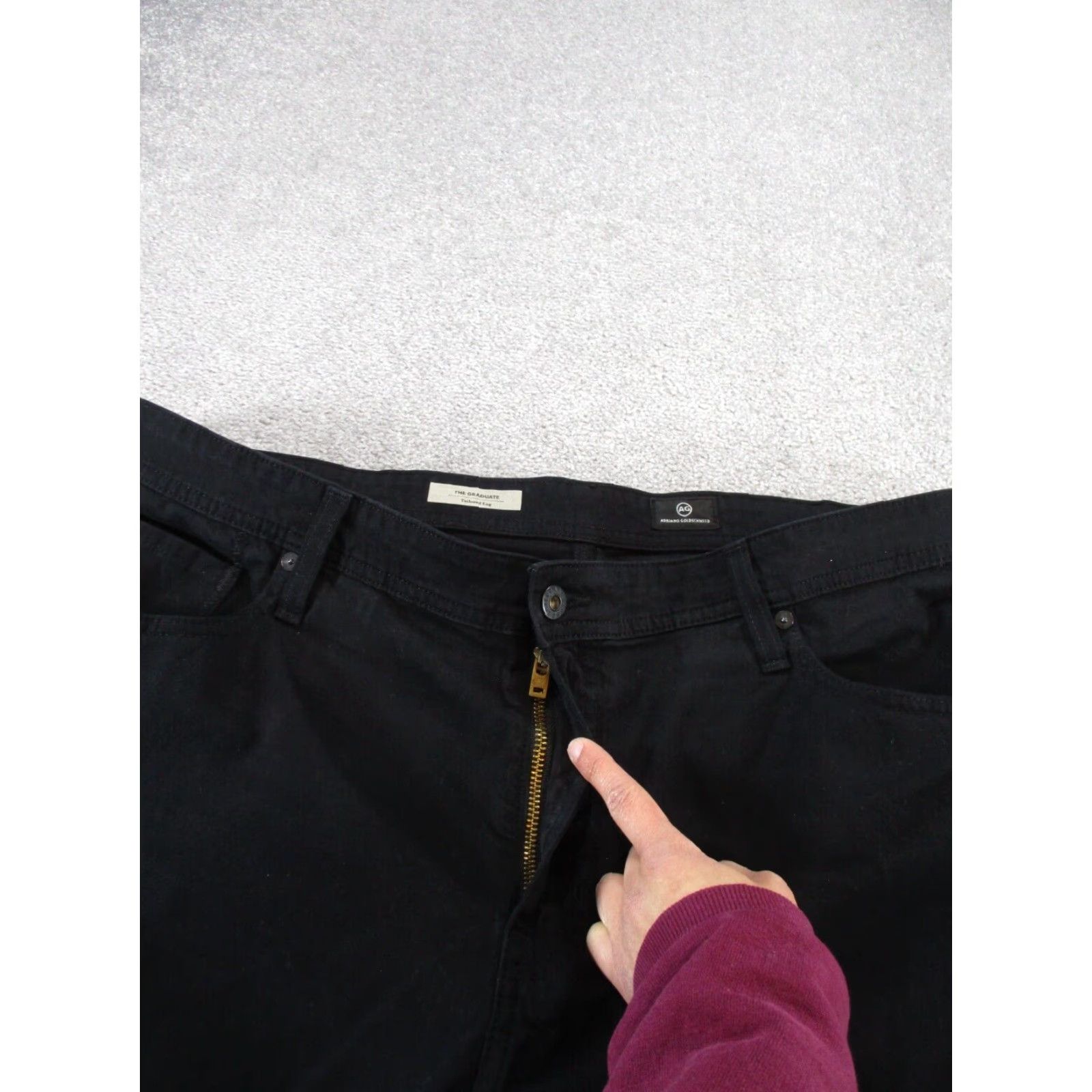 Vintage Adriano Goldschmied Pants Mens 40 The Graduate Tailored Leg Black 40X33 Chino Flat Front Knit Regular Street, USA, City, Preppy Mens Size US 40 / EU 56 - 3 Thumbnail