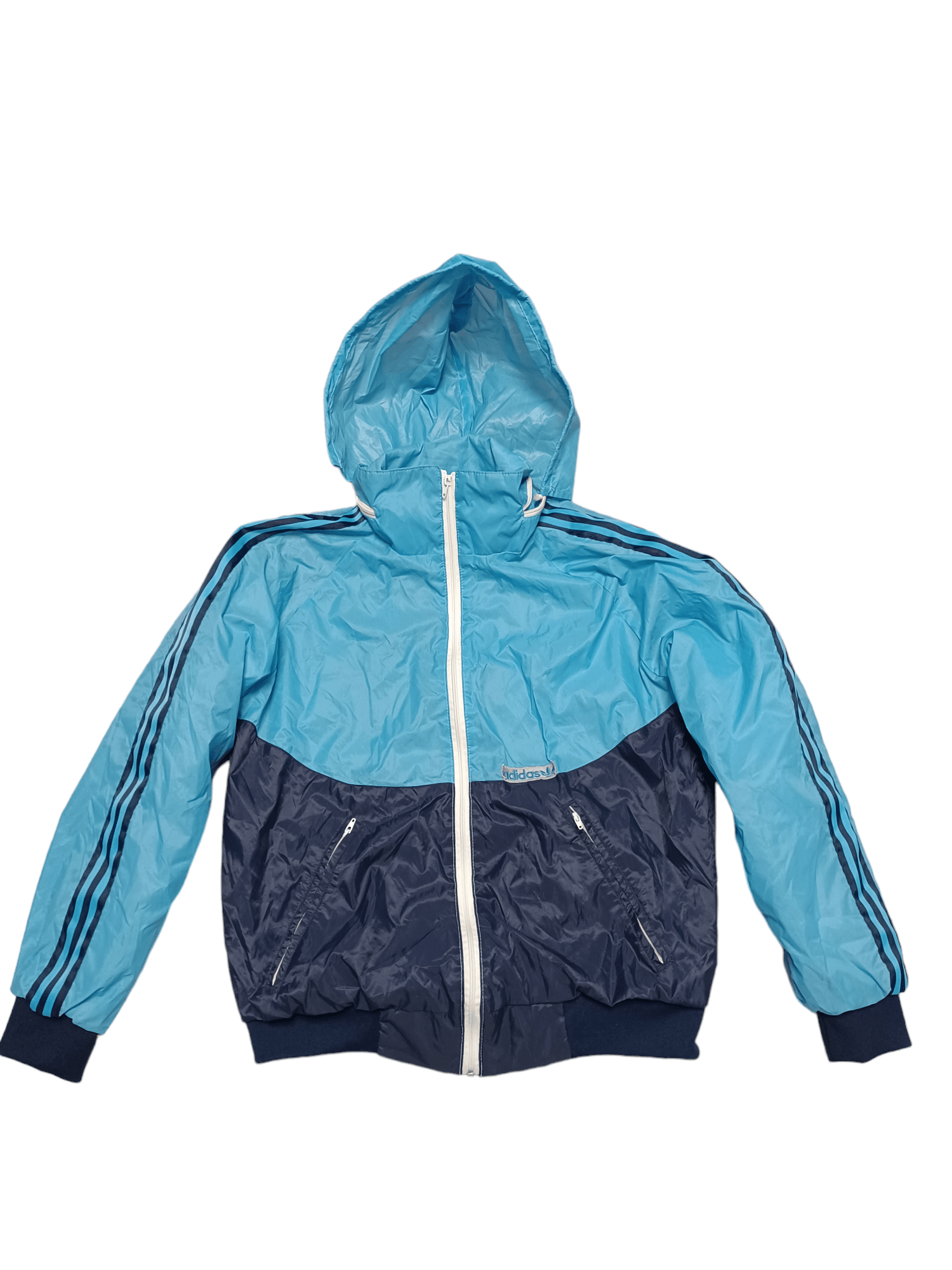image of 1973! Vintage Adidas Nylon Tracking Jacket Made In France in Blue, Men's (Size Small)