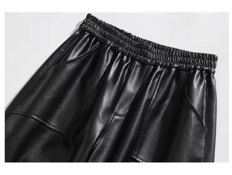 Japanese Brand × Leather Men Elastic Waist Mopping Trousers Size US 30 / EU 46 - 8 Thumbnail