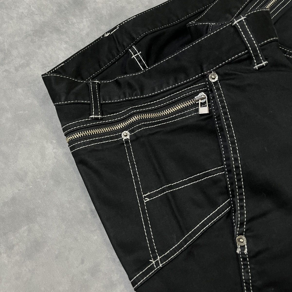 PPFM PPFM JAPANESE DESIGNER ZIP POCKET FLARE PANTS Y2K ARCHIVE Size US 35 - 6 Thumbnail