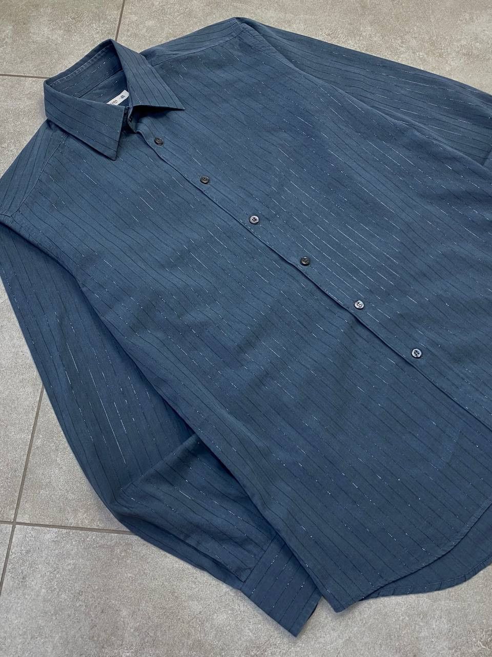 Prada Vintage Prada Glitter Striped Buttons Shirt Size US L / EU 52-54 / 3 - 4 Thumbnail