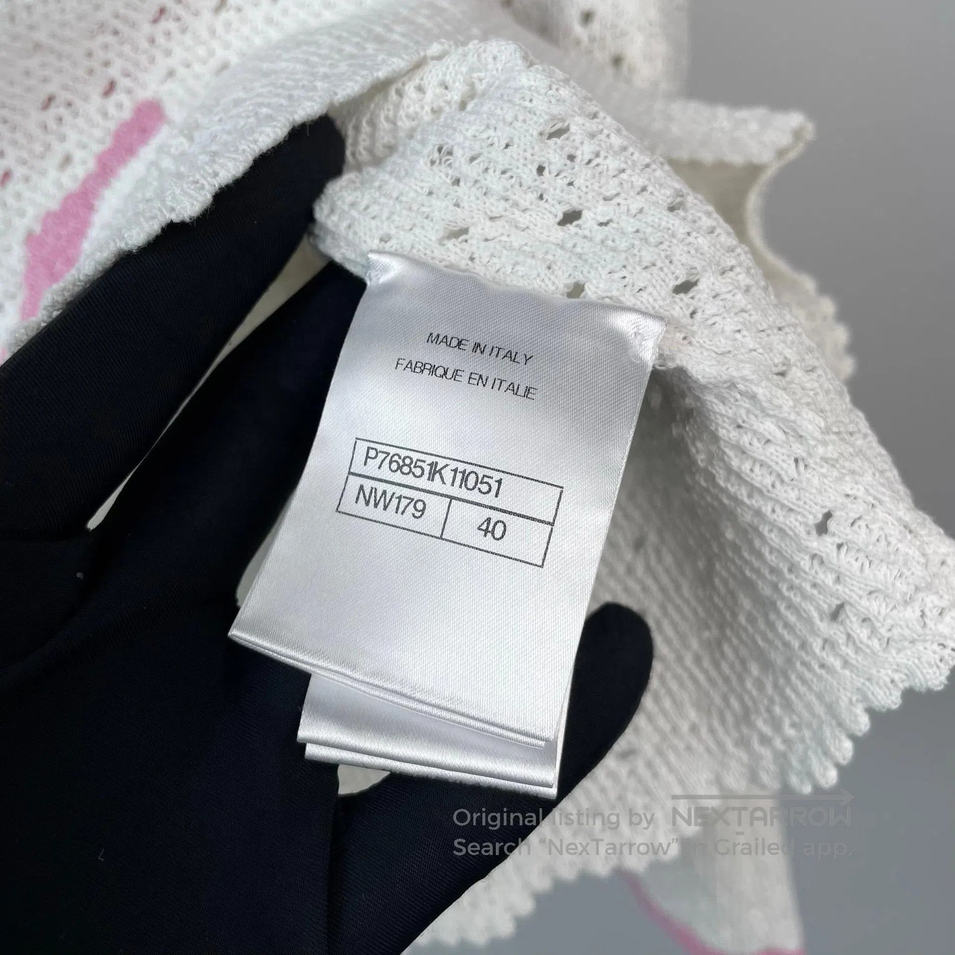Chanel Chanel Pink and White Lace Knit Vest Half Skirt| Size 37" - 9 Thumbnail