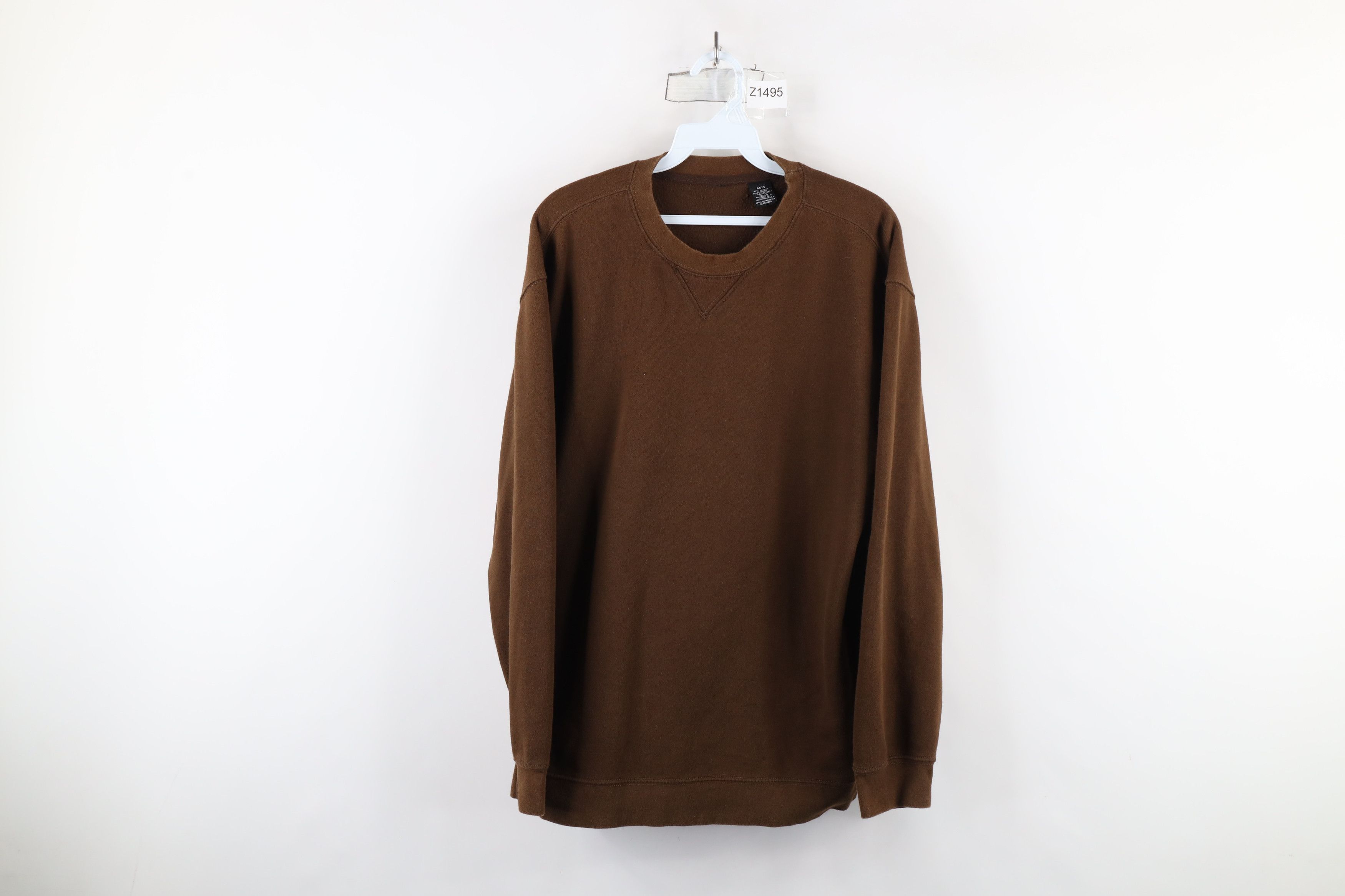 Vintage Vintage 90s Streetwear Faded Blank Crewneck Sweatshirt Brown Size US M / EU 48-50 / 2 - 1 Thumbnail