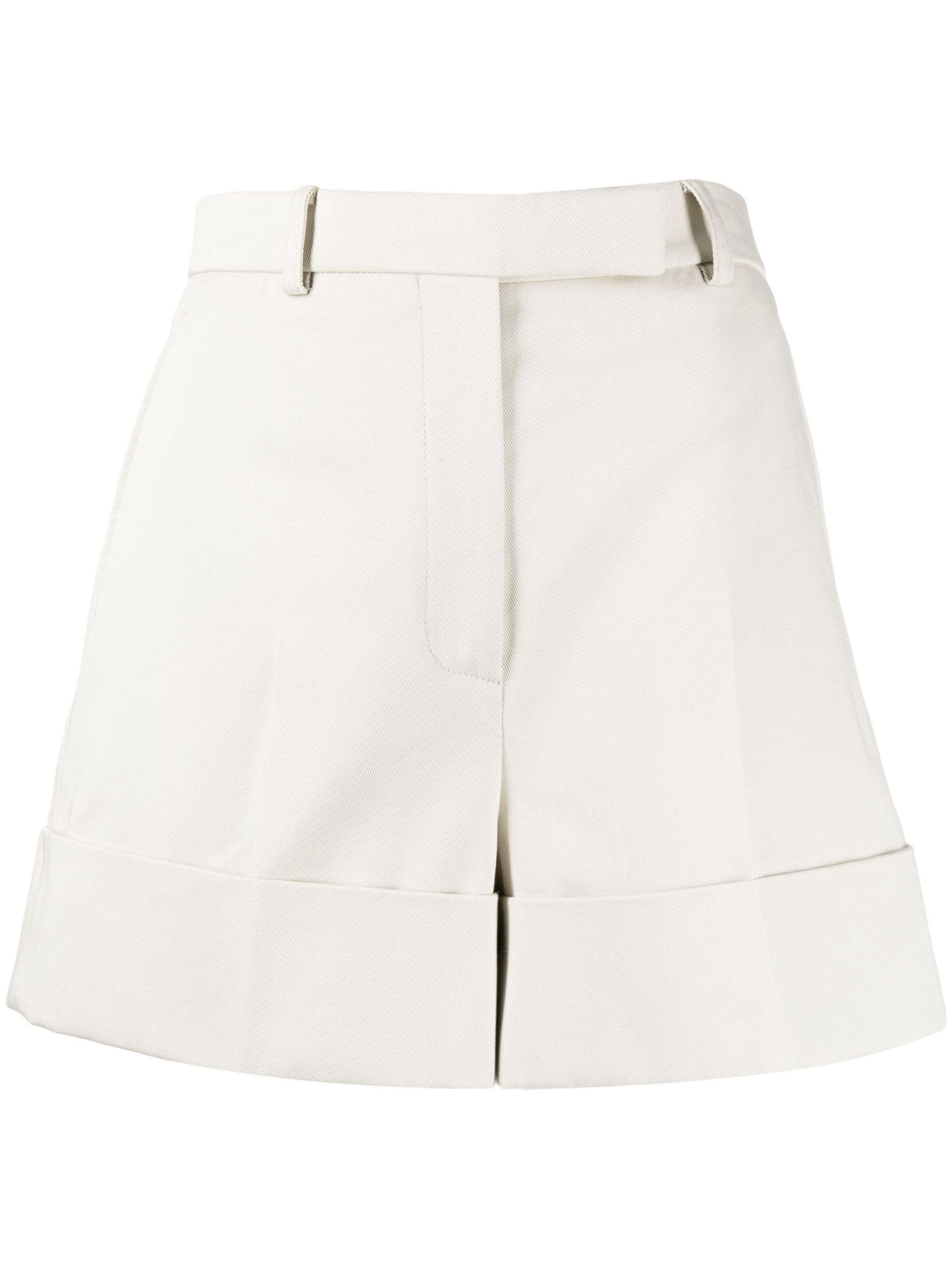 Thom Browne o1s22i1n0924 Cotton Gabardine Shorts in Ivory Size 28" / US 6 / IT 42 - 1 Thumbnail