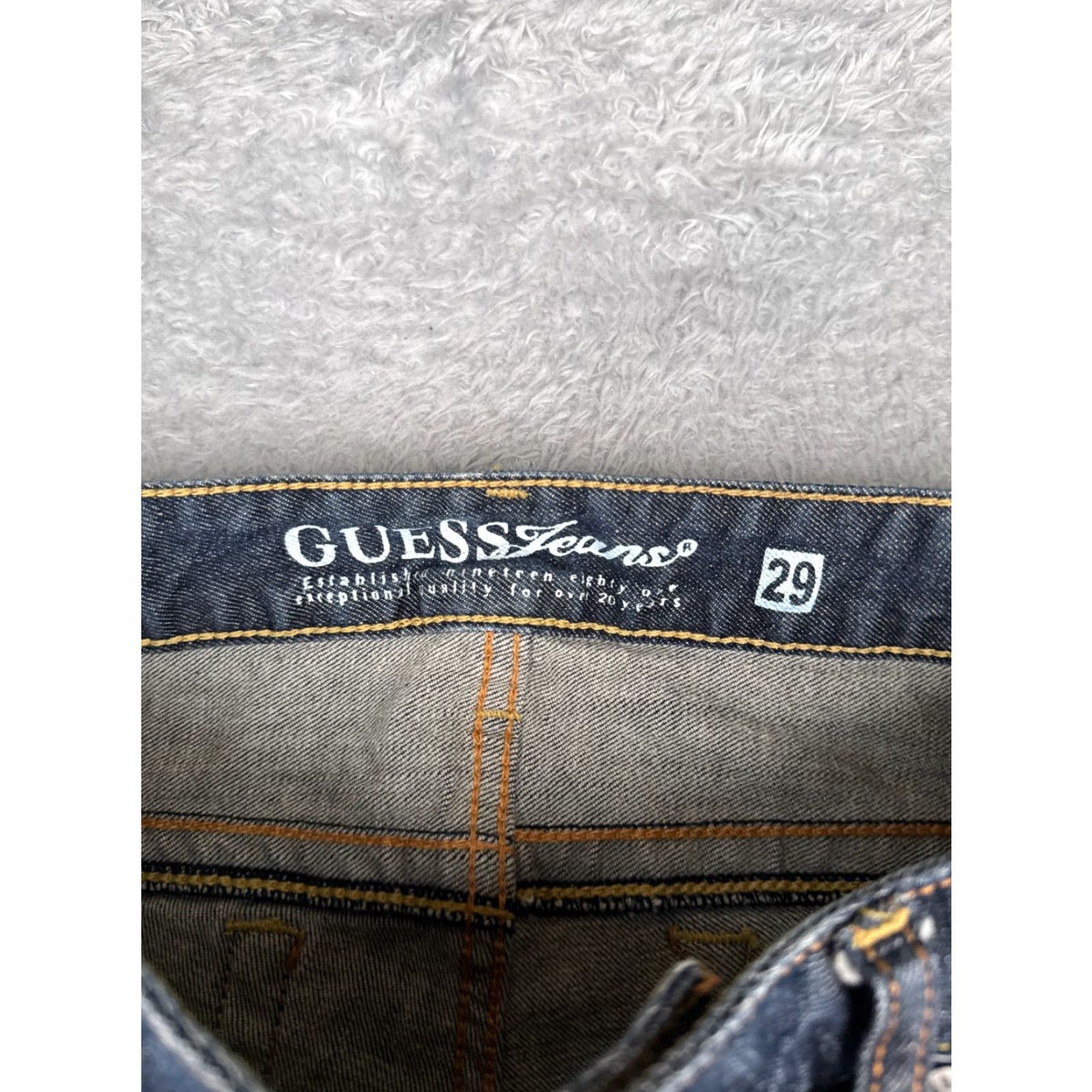 Guess GUESS Jeans Women 29 Blue Denim Capri Crop Low Rise Dark Cotton Blend 32x22 Jeans Size 29" - 6 Thumbnail