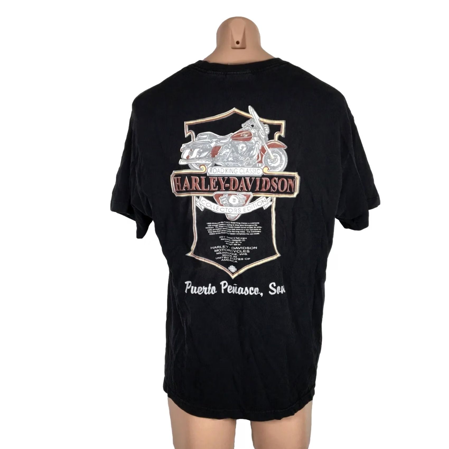 Harley Davidson VINTAGE Harley-Davidson Road King T-Shirt Mens XL Black 90s Graphic Print USA Men Shirts Size US XL / EU 56 / 4 - 2 Thumbnail