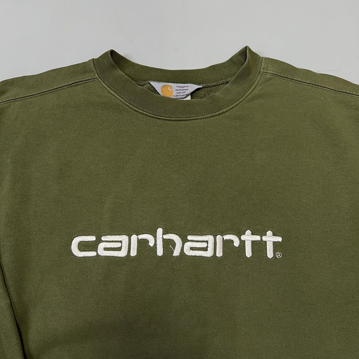 Carhartt × Carhartt Wip × Vintage Vintage Carhartt sweatshirt khaki big logo y2k Size US L / EU 52-54 / 3 - 7 Thumbnail