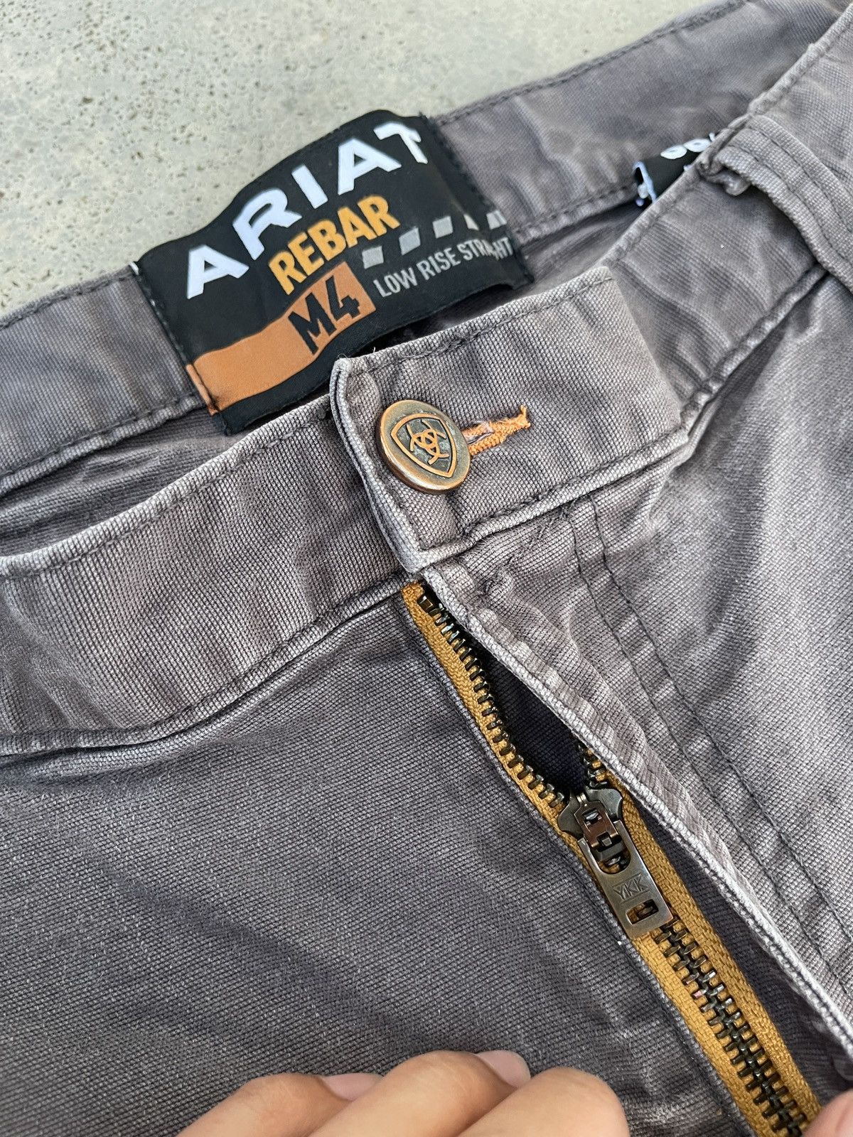 Ariat × Vintage Sunfaded Ariat Rebar Double Knee Grey Pants Size US 38 / EU 54 - 8 Thumbnail