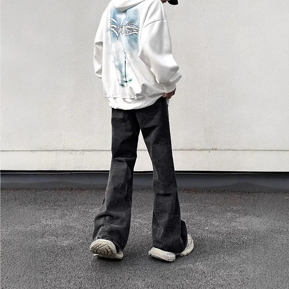 Japanese Brand Retro loose straight leg micro flared jeans Size US 32 / EU 48 - 4 Thumbnail