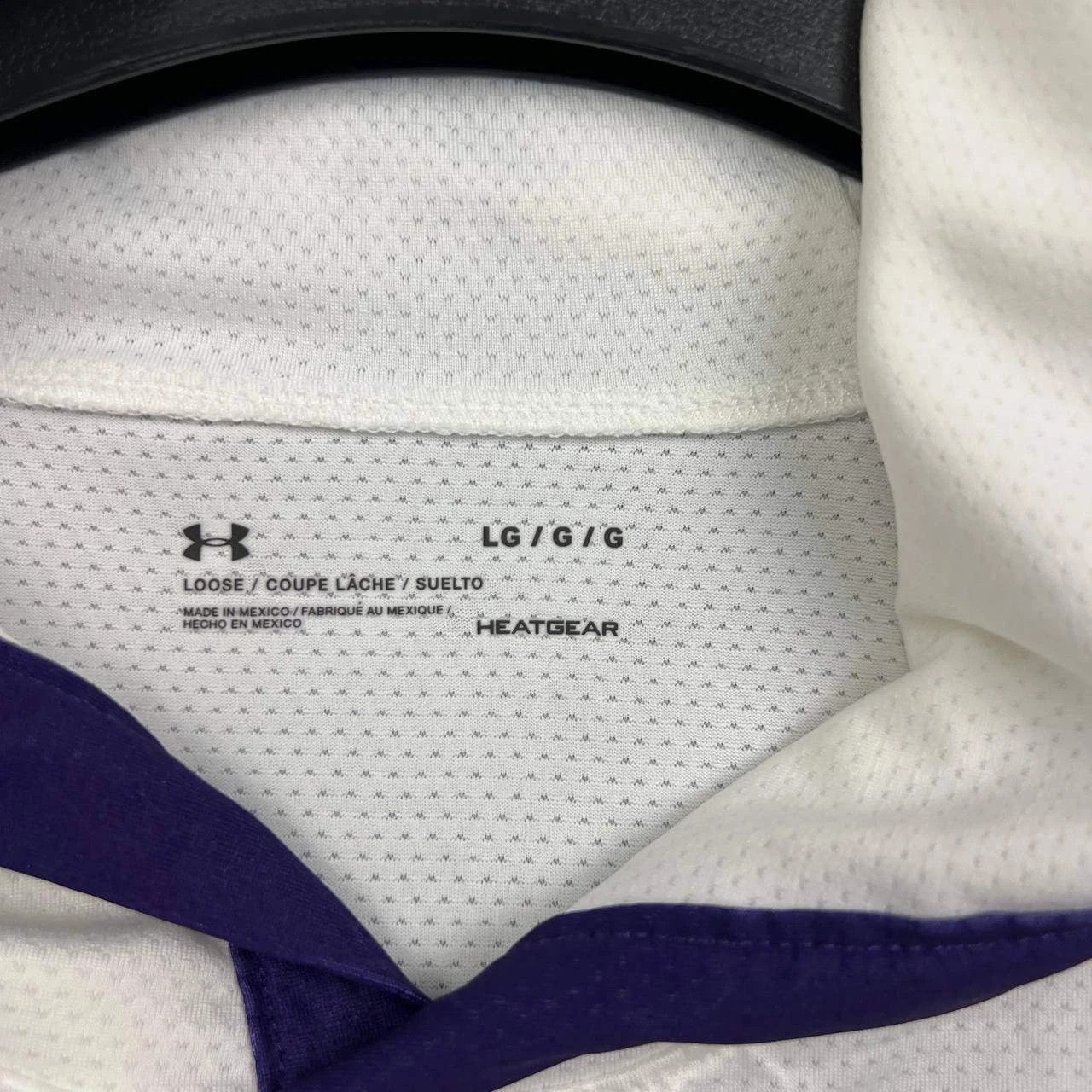 Under Armour Northwestern Wildcats Shirt L HeatGear Short Sleeve Hooded Size US L / EU 52-54 / 3 - 6 Thumbnail