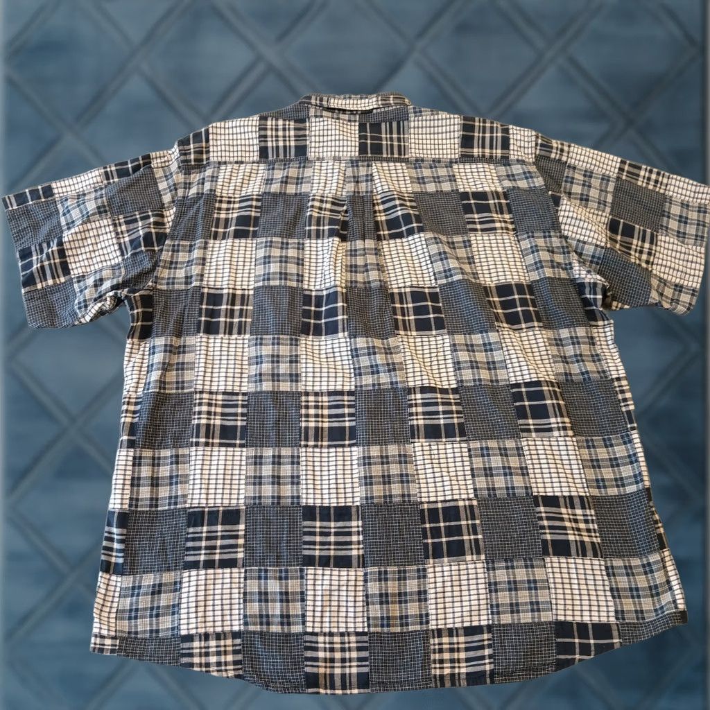 Jos. A. Bank Jos. A. Bank Shirt Mens XL Blue Patchwork Plaid Short Sleeve Button-Down Cotton Size US XL / EU 56 / 4 - 1 Thumbnail