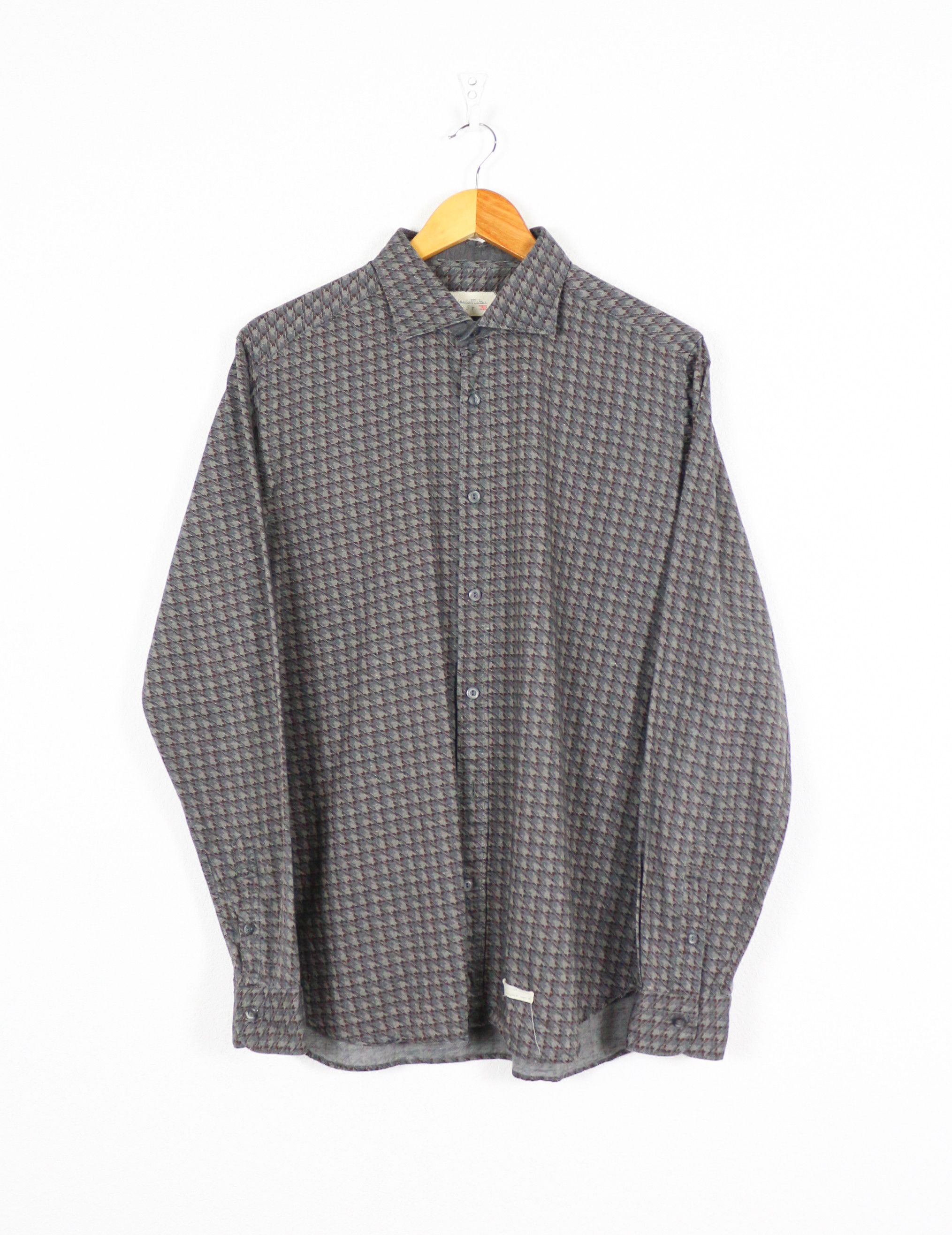 Tintoria Mattei Tintoria Mattei 954 Houndstooth Printed Knit Shirt Size US L / EU 52-54 / 3 - 1 Thumbnail