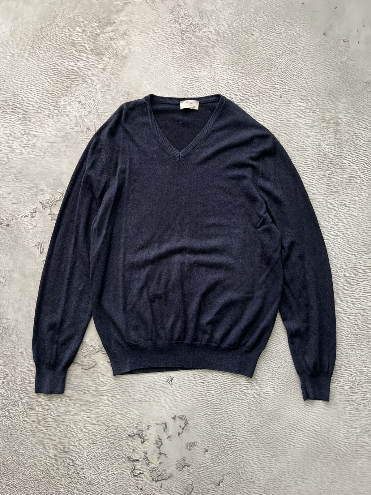 Gran Sasso Vintage Gran Sasso Wool V-Neck Sweater Blue Size US L / EU 52-54 / 3 - 2 Thumbnail