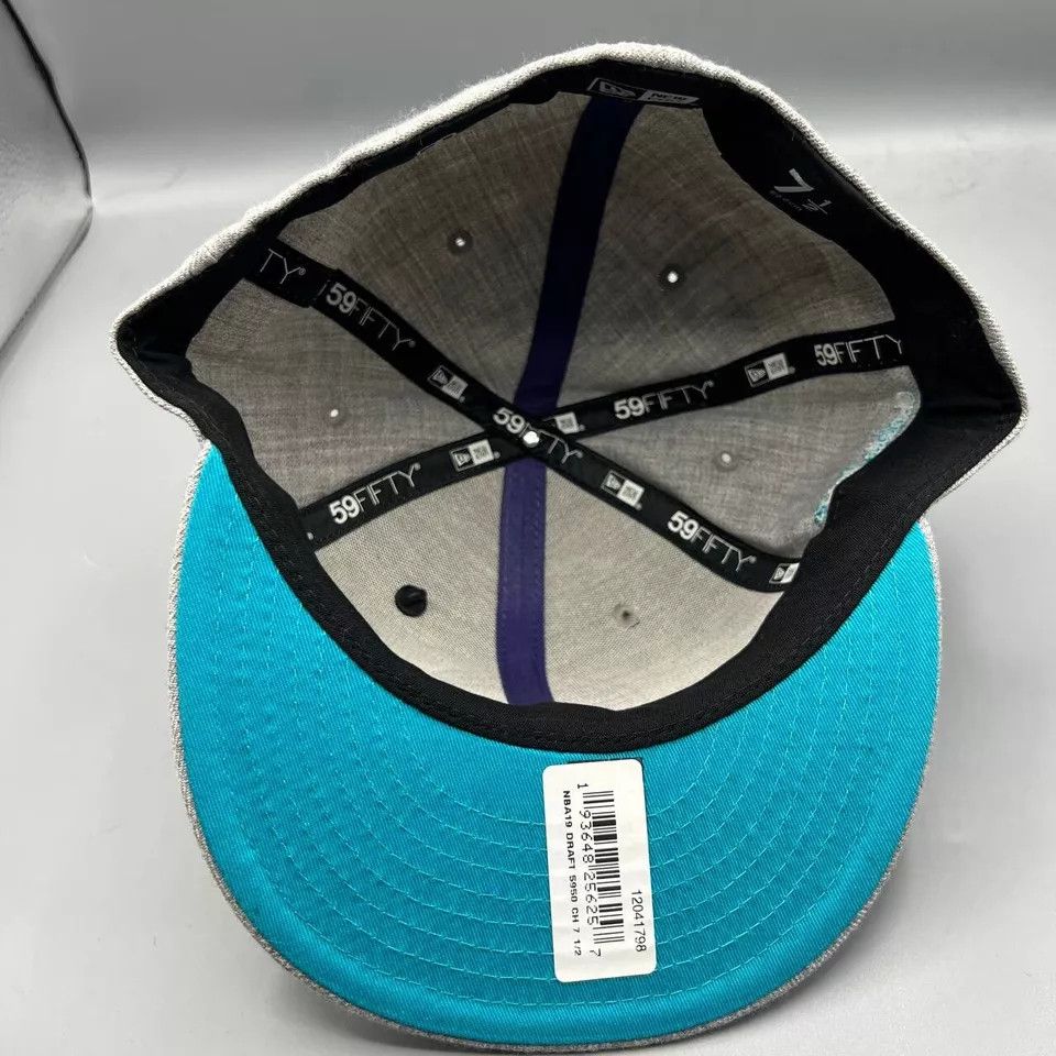 New Era Charlotte Hornets Hat Men 7 1/2 Gray Fitted New with Pin Size ONE SIZE - 6 Thumbnail
