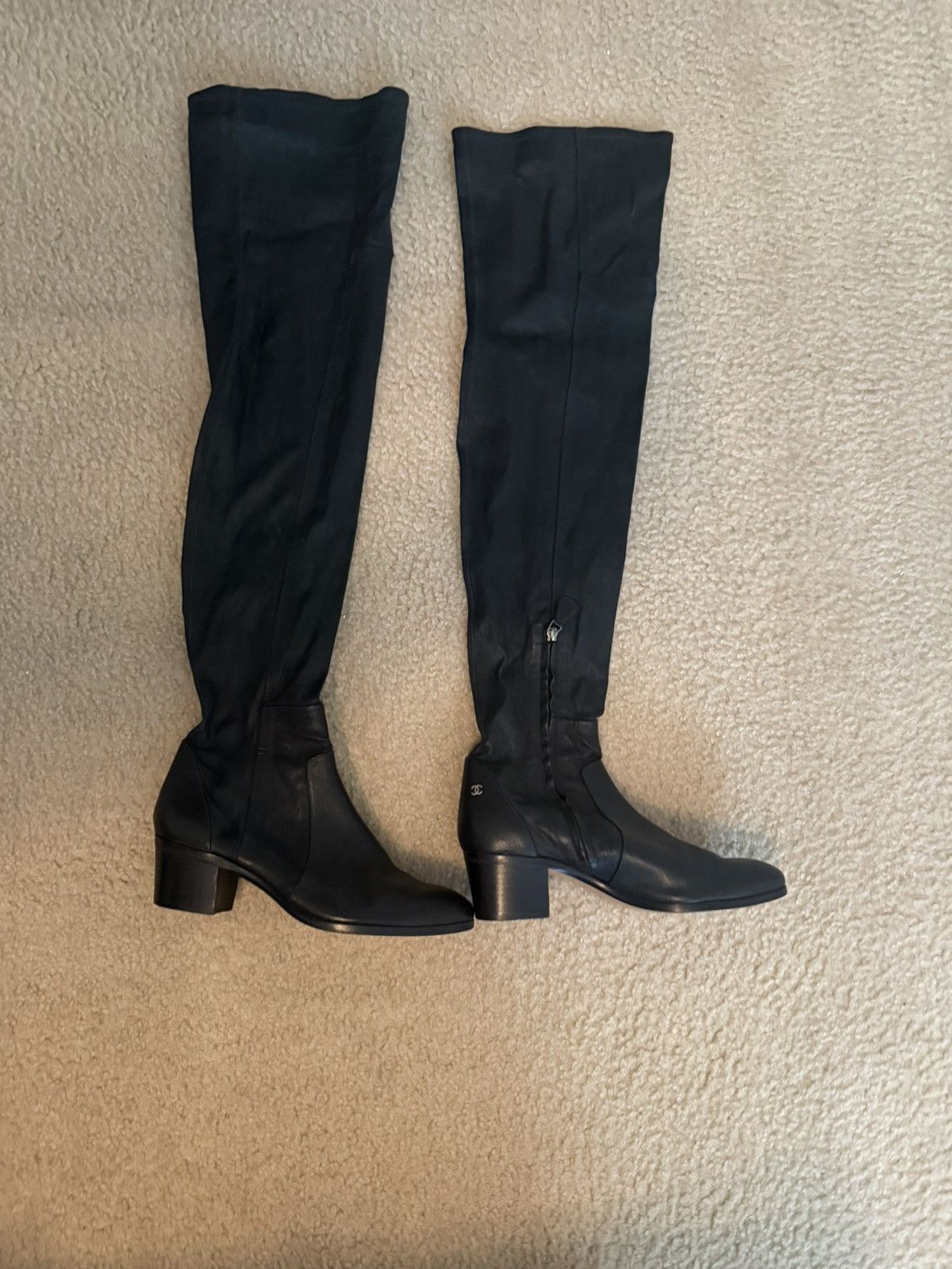 Chanel Chanel Thigh High Made In Italy Genuine Leather Boots Size US 11 / IT 41 - 9 Thumbnail