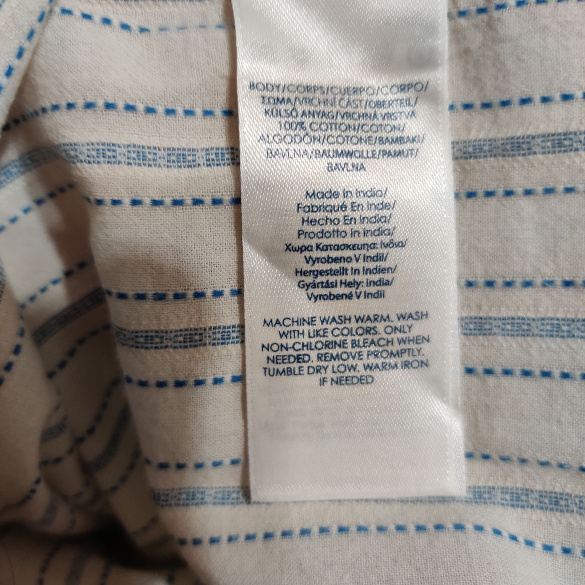 Chaps Chaps L Striped Cotton Shirt Blue White Button Front Long Sl Size L / US 10 / IT 46 - 7 Thumbnail