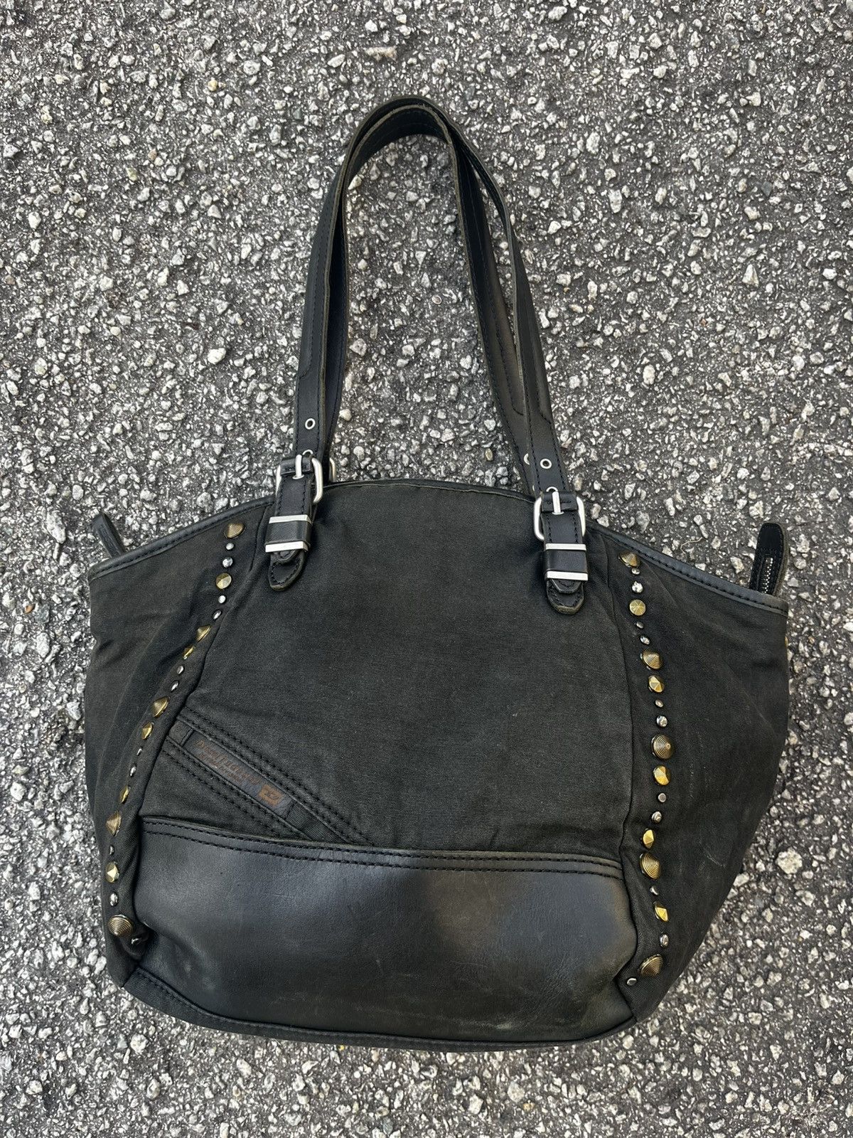 Diesel Diesel i am who i am Waxed studded Tote Bag Size ONE SIZE - 1 Thumbnail