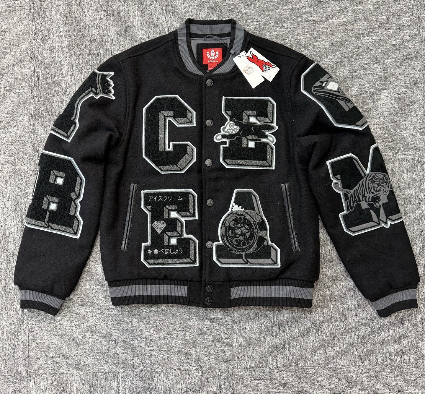 BBC ICECREAM Embroidered Baseball Jacket coat bober