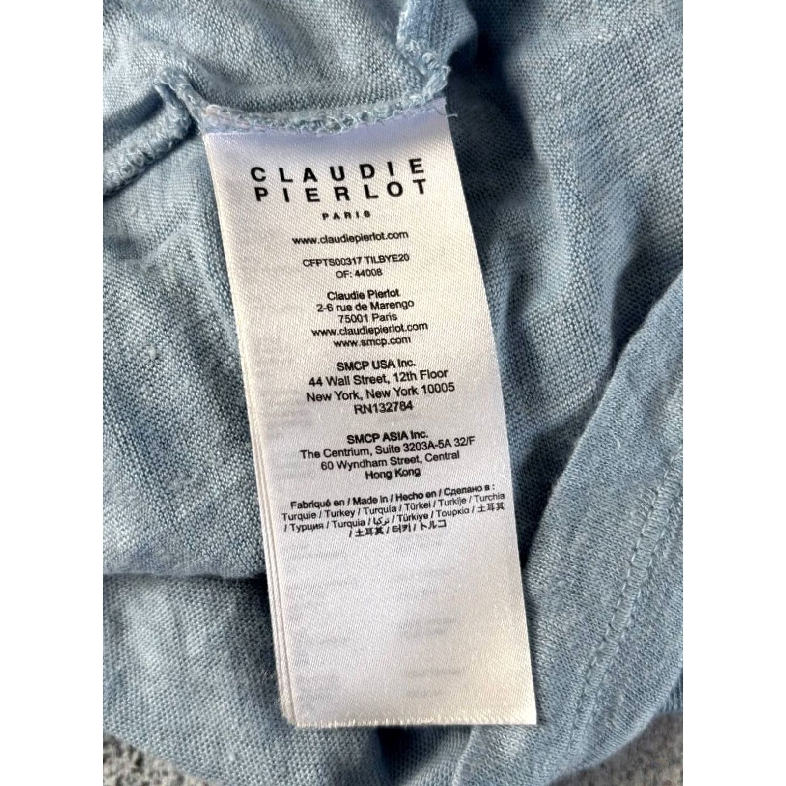 Vintage CLAUDIE PIERLOT Tank Top Womens Size 1 Blue Sleeveless Scoop Neck Viscous Shirt Casual, Party/Cocktail, Travel US Shipping Ready Womens Size XS / US 0-2 / IT 36-38 - 5 Thumbnail