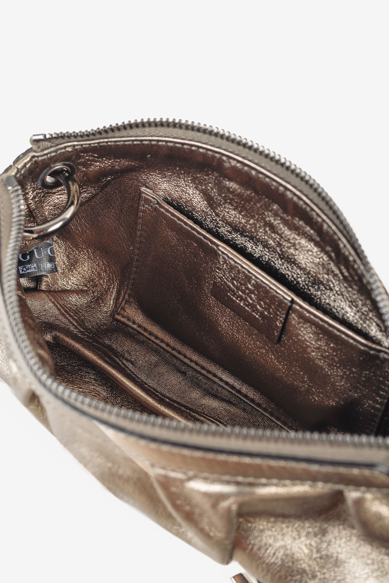 Gucci Gucci Bronze Metallic Bamboo Twin-Tassel Leather Clutch Size ONE SIZE - 8 Thumbnail