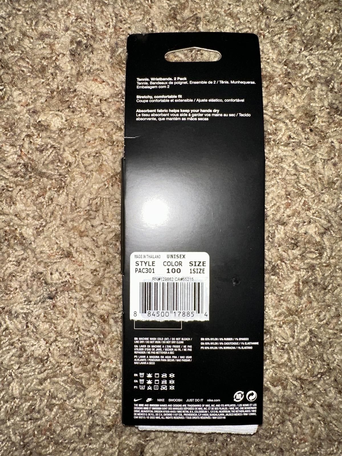 Nike Nike Tennis Premier Wristband S Sports Training Band 2pcs Size ONE SIZE - 4 Thumbnail