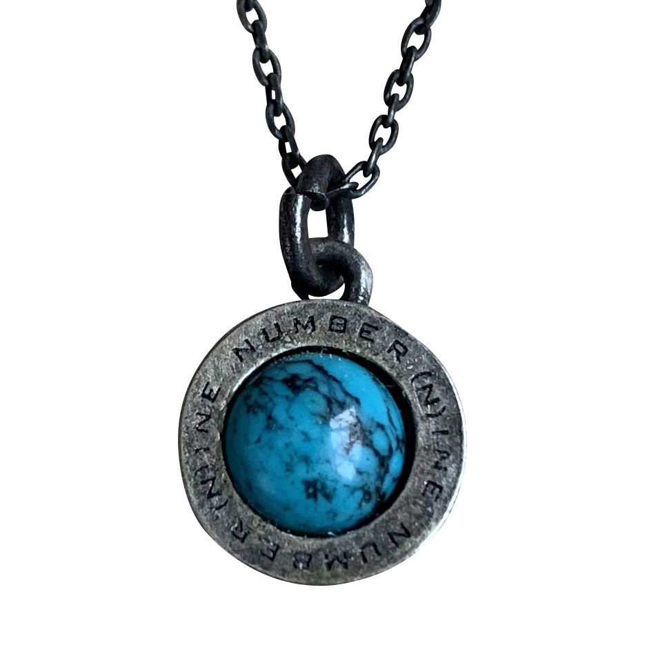 Pre-owned Number N Ine Number (n)ine Gemstone Logo Necklace In Silver