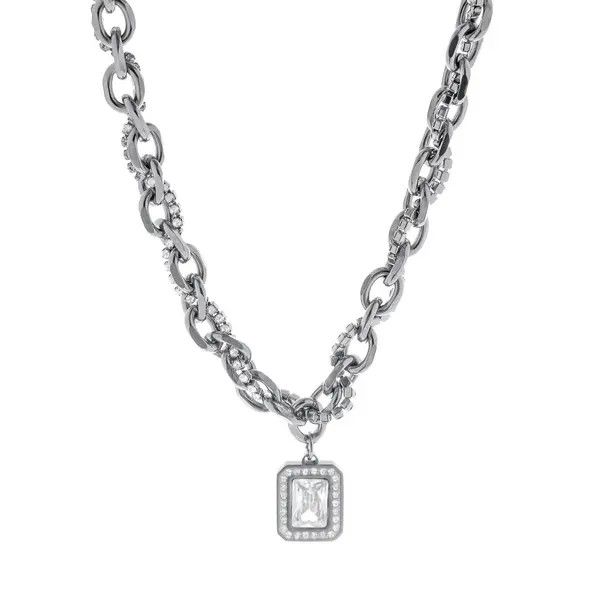 Jewelry Silver Chain Necklace with Pendant Size ONE SIZE - 5 Thumbnail