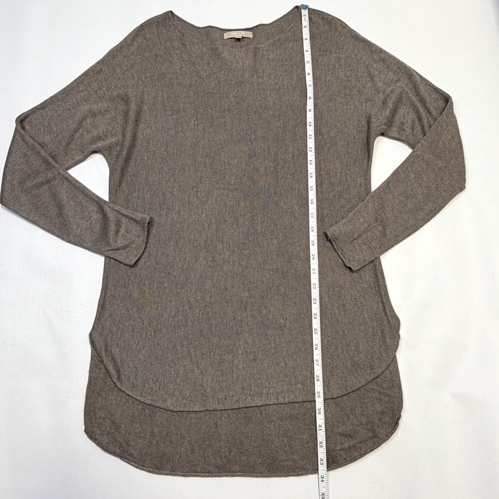 Vintage VINTAGE Joan Vass Studio Tunic Sweater Womens M Brown Heathered Crew Neck Long Sleeve Cashmere Blend Size M / US 6-8 / IT 42-44 - 7 Thumbnail