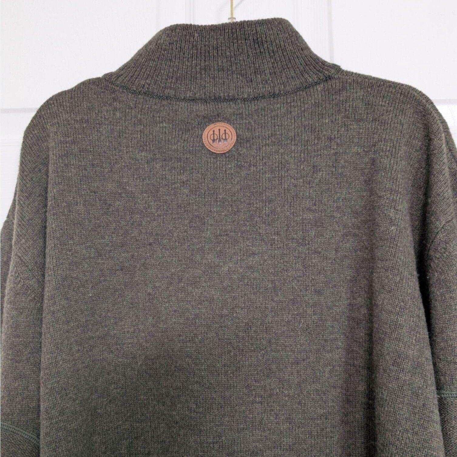 Beretta Beretta Lambswool 1/4 Zip Sweater Mens Size XL Dark Green Size XL / US 12-14 / IT 48-50 - 11 Thumbnail
