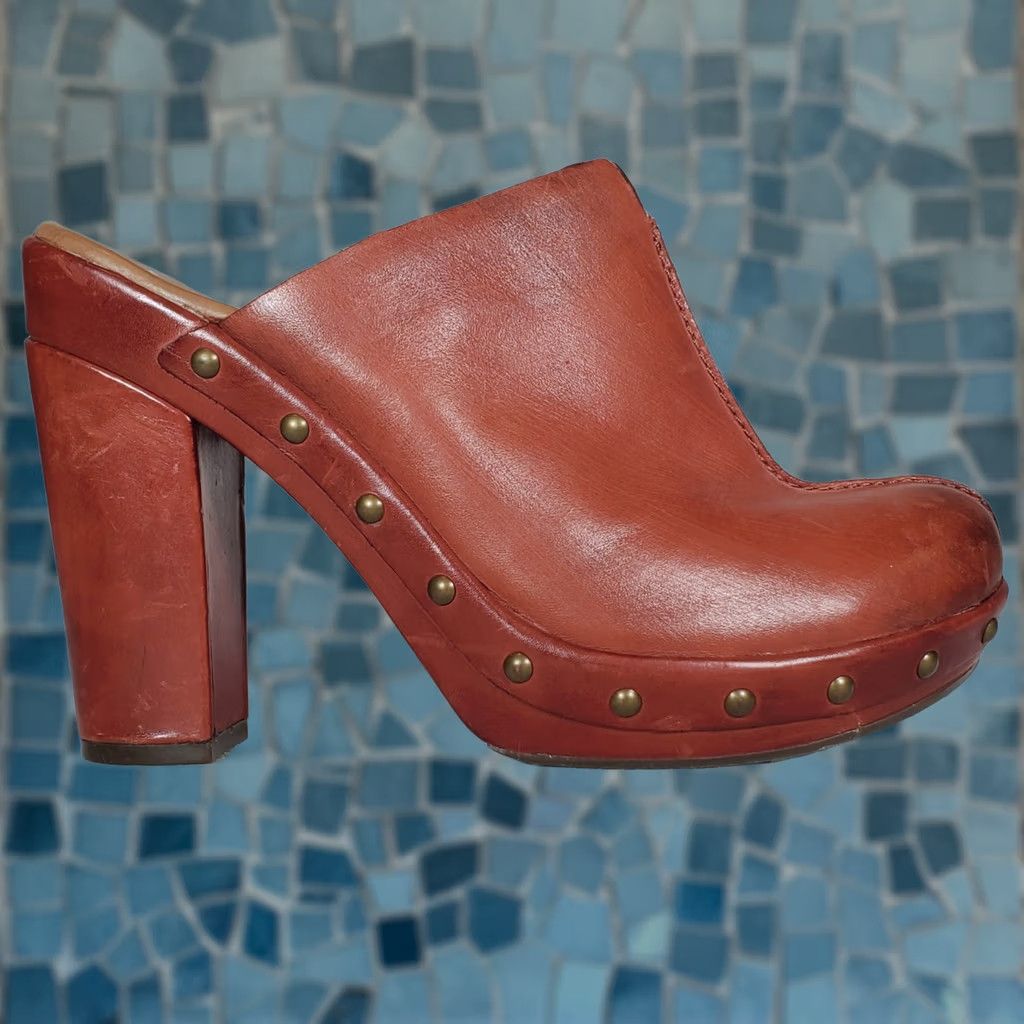 Vintage Kork-Ease Canyon Jacqueline Clogs Platform Leather Brown Size US 9 M Women's Size US 9 / IT 39 - 1 Thumbnail