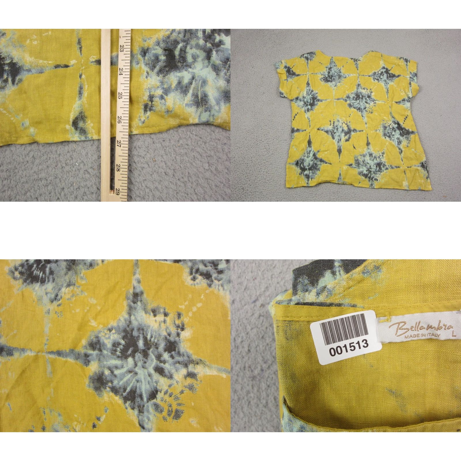 Vintage Bellambra Shirt Womens Large L Yellow Tie Dye 100% Linen Blouse Casual Classic Size L / US 10 / IT 46 - 8 Thumbnail