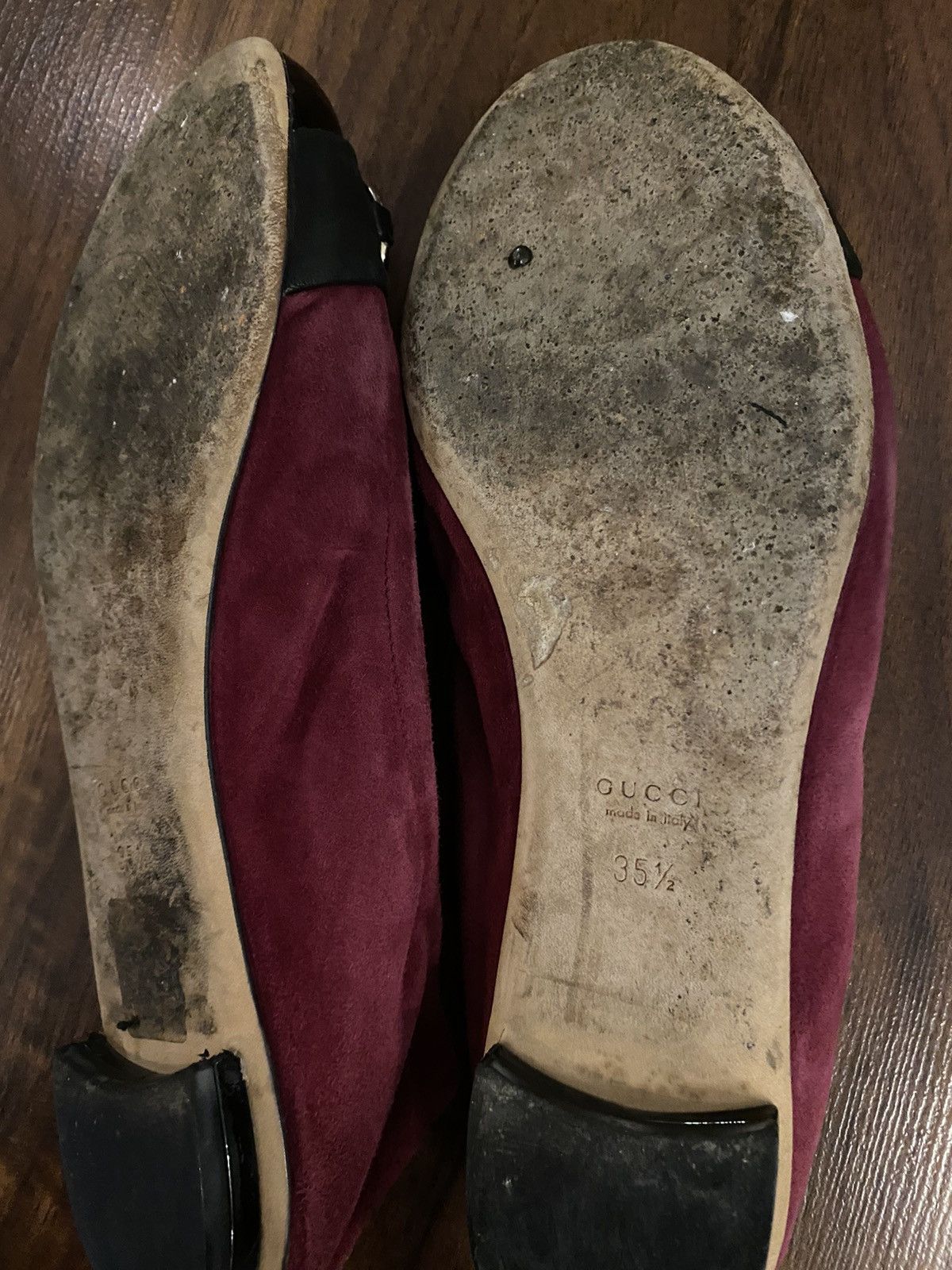 Gucci Gucci Horsebit Red Ballet Flats Size US 5.5 / IT 35.5 - 3 Thumbnail