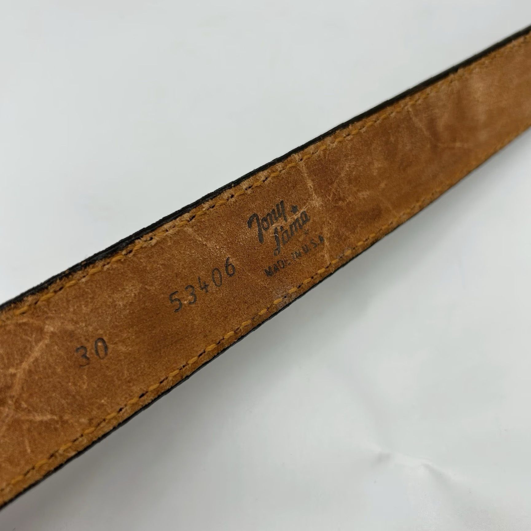 Tony Lama Tony Lama Hand Tooled Leather Belt SUSAN Custom Made in USA Women Brown Leather Belt Size ONE SIZE - 3 Thumbnail