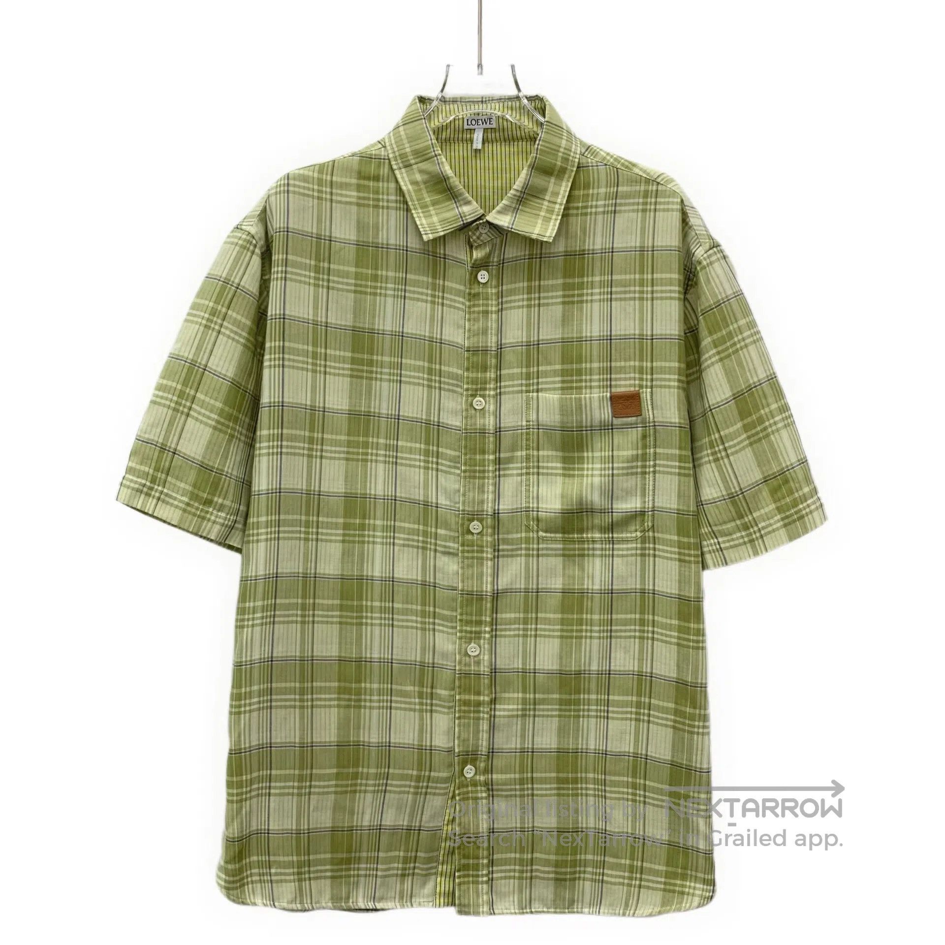 Loewe Loewe Light green plaid pocket logo embossed collar single Size S / US 4 / IT 40 - 1 Thumbnail
