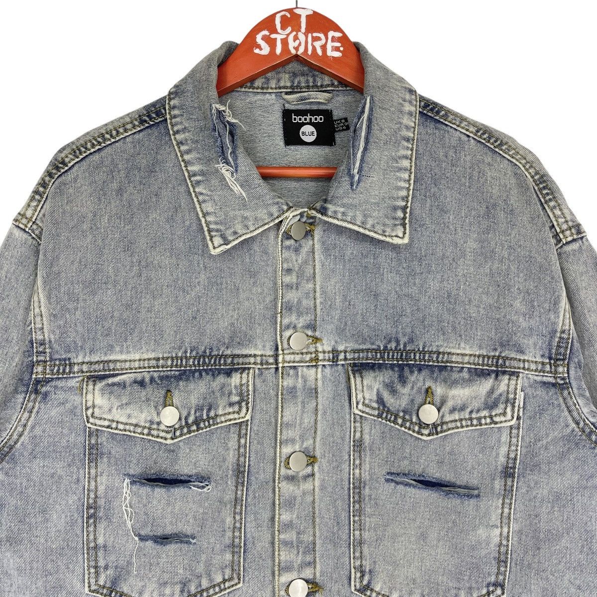 Boohoo Boohoo Distressed Deconstructed Denim Jacket Size M / US 6-8 / IT 42-44 - 3 Thumbnail
