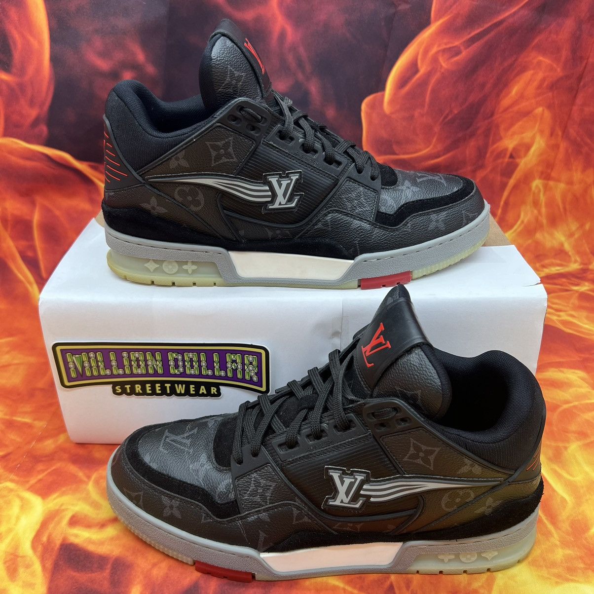 image of Louis Vuitton Trainer ‘Monogram Eclipse’ Sz- 8Lv Shoes in Black, Men's (Size 10)