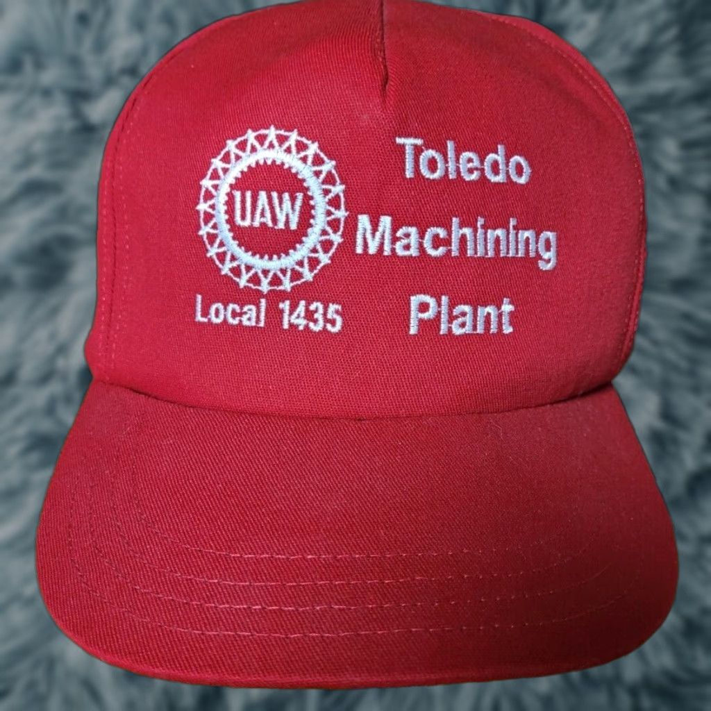Vintage UAW Local 1435 Toledo Machining Plant Hat Cap Unionwear Red Adjustable Men Ball Cap Veterans (Adults) - One Size Fits Most Size ONE SIZE - 1 Thumbnail